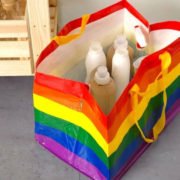 IKEA STORSTOMMA Regenbogen Tasche Einkaufstüten Taschen 13L Shopper CSD